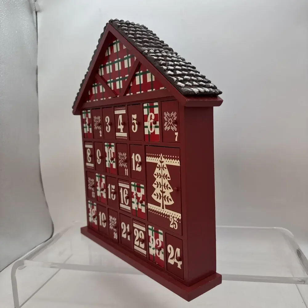 Wooden Advent Calendar House 25 Day Christmas Countdown 14.5